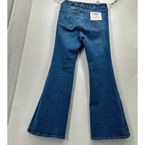 Good American Good Classic flare  CutJeans Size 15  light wash  wide‎ leg boot - Picture 2 of 14
